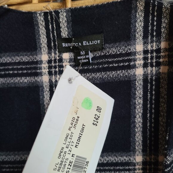NWT Rebecca Elliot Long Plaid Open Sides Vest Jacket $142.00 Scotland Design - Picture 2 of 7
